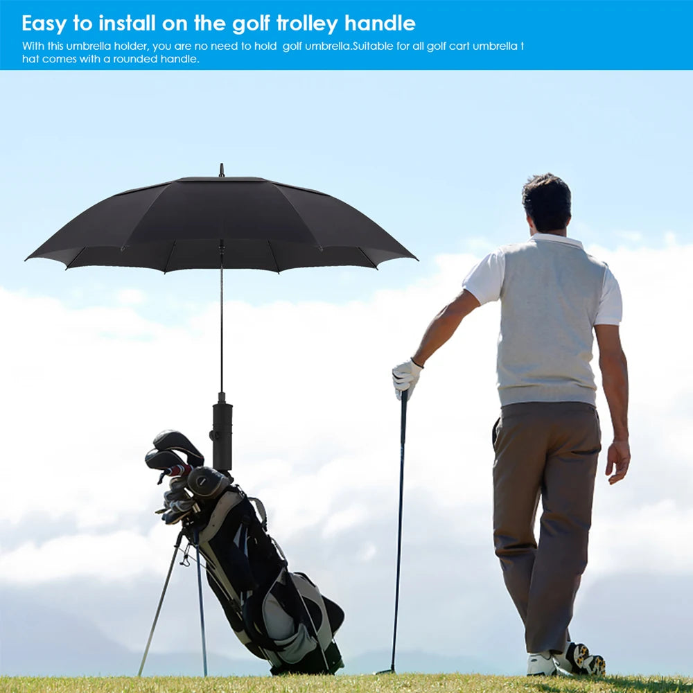 Golf Cart Umbrella Holder, Universal Adjustable Umbrella Amount Mounting Attachment for Golf Push Cart Accessories
