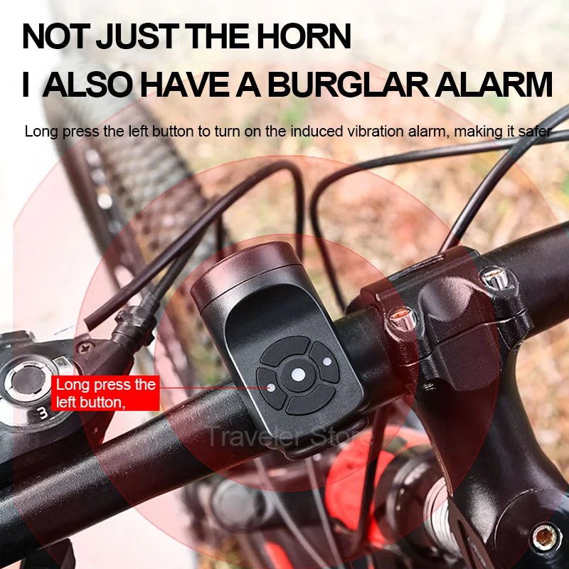 USB Rechargeable Bicycle Motorcycle Electric Bell Mountain Road Cycling Anti-theft Alarm Horn Scooter Bike Accessories Loud Bell