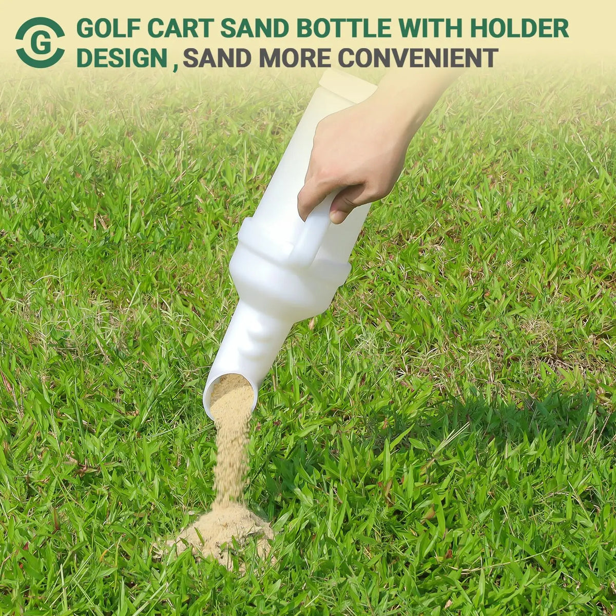 Drive-up Golf Cart Universal Sand Bottle, Divot Filler Sand Bottle with Rattle Proof Holder Suitable for EZGO, Club Car and Yama