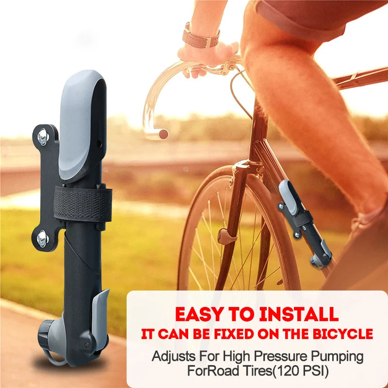 Mini Portable Bicycle Pump Air Pressure Gauge Mountain Bike Pump Outdoor AV/FV Valve MTB Bike Air Inflator