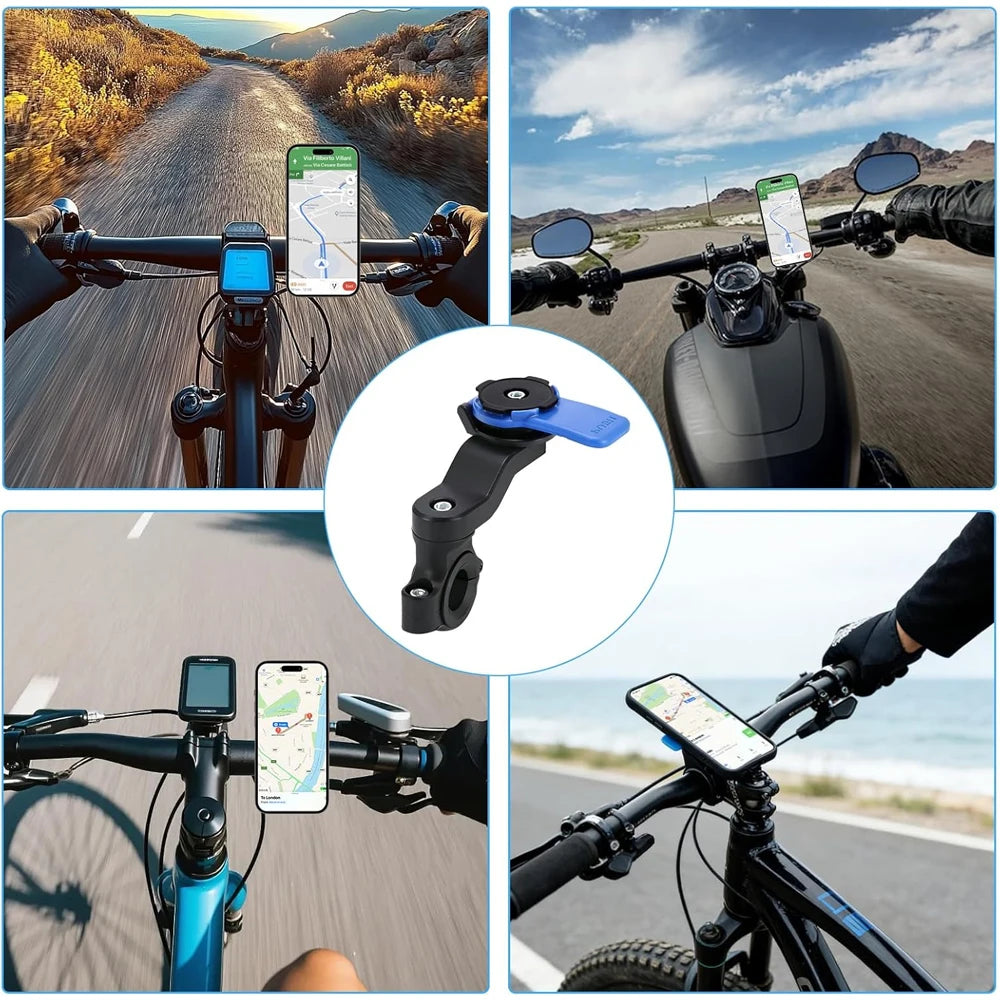 Universal Bicycle Phone Holder, 360° Rotatable and Detachable Motorcycle Holder, Multi-functional Bicycle Handlebar Bracket