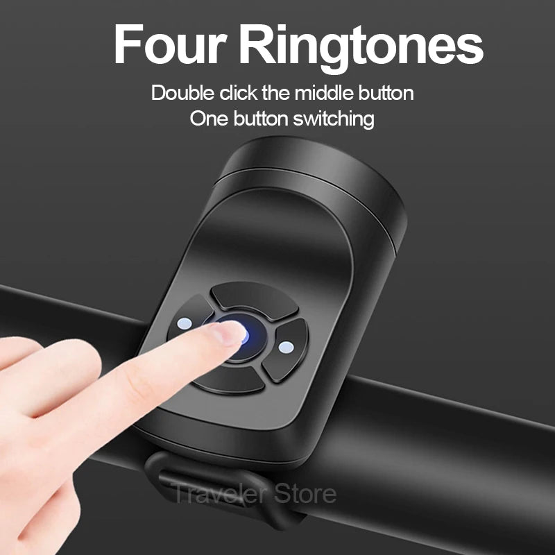 USB Rechargeable Bicycle Motorcycle Electric Bell Mountain Road Cycling Anti-theft Alarm Horn Scooter Bike Accessories Loud Bell