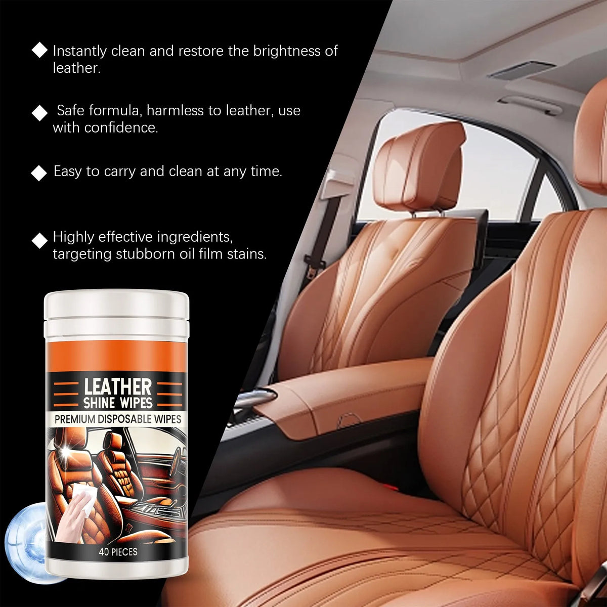 Car Interior Cleaning Wipes Car Watch Board Plastic Leather Seat Special Decontamination Coating Care Cleaning Car Cleaning Wipe