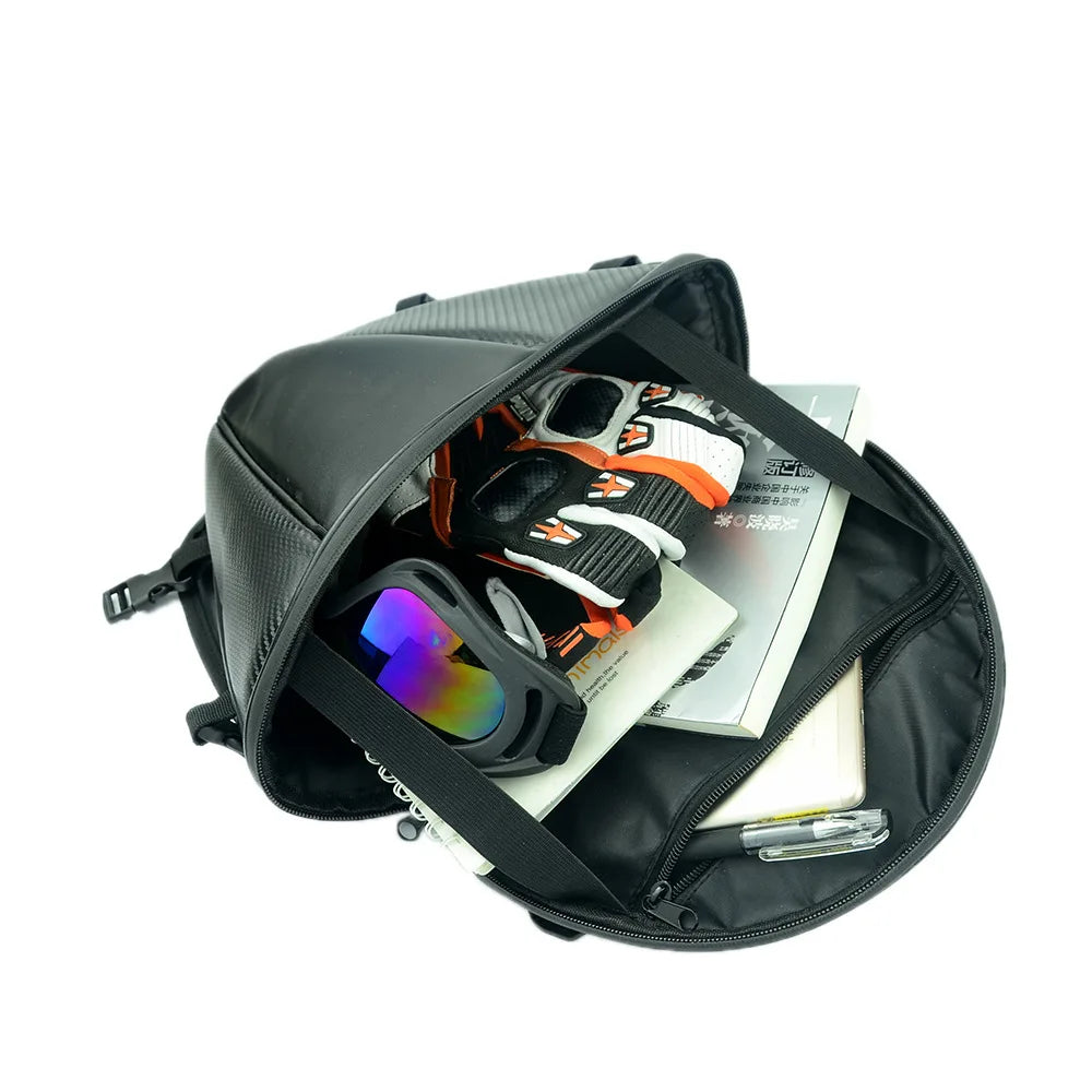 Motorcycle Rear Seat Bag — Black