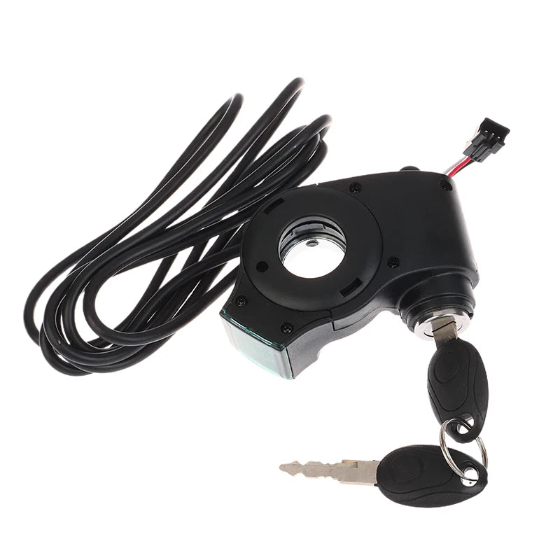 E-bike Power Switch Lock Power Display Thumb Throttle With Key 12V-99V Electric Scooter Handlebar Ignition Switch Key Power Lock