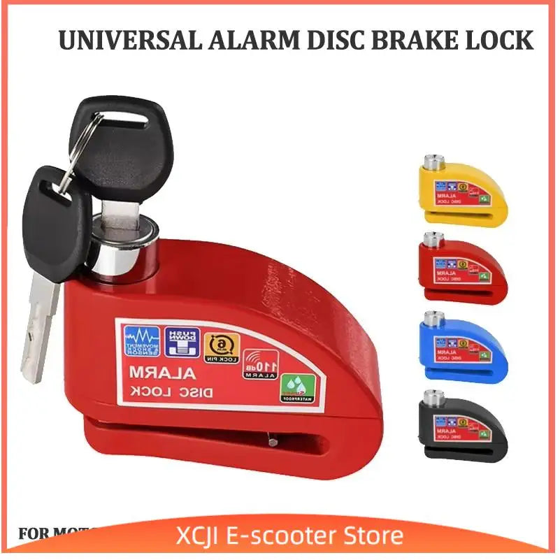 Scooter Motorcycle Bicycle Alarm Lock Wheel Disc Brake Waterproof Anti-Theft Aluminum Alloy Safety Brake Lock Moto Aaccessories