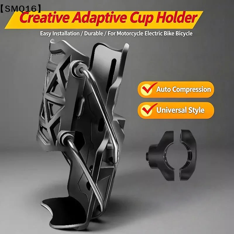 Universal Bicycle & Motorcycle Water Bottle Cage With Protective Cushioning Adjustable Concealed Cup Holder Beverage Holder【SMQ】