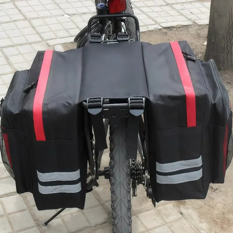 Bicycle Bag, Rear Luggage Rack, Double-Sided Design, Durable Rear Seat Bag and Large-Capacity, Waterproof Bicycle Accessory Bag