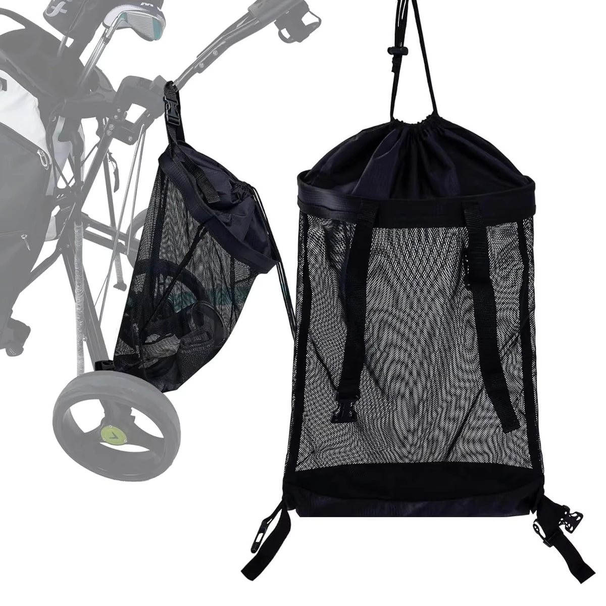 Trolley Net Bag Universal Golf Push Cart Mesh Bag Push Cart Organizer Golf Cart Back Storage Bag For Golf Gift Golf Accessories