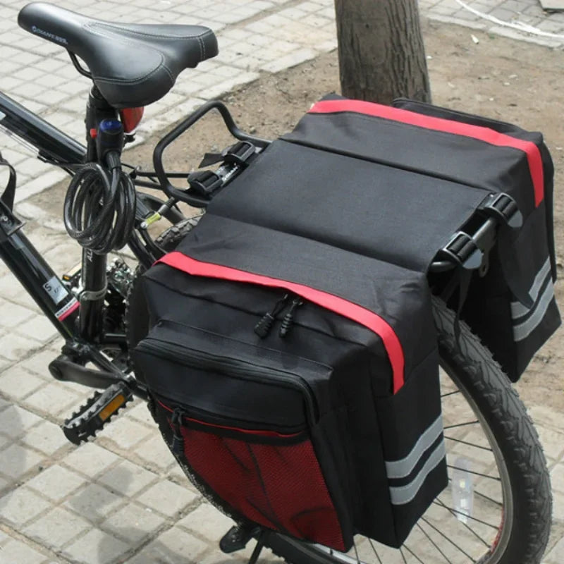 Bicycle Bag, Rear Luggage Rack, Double-Sided Design, Durable Rear Seat Bag and Large-Capacity, Waterproof Bicycle Accessory Bag