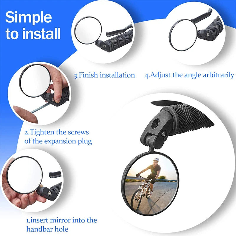 Wide-Angle Bicycle Rearview Mirror