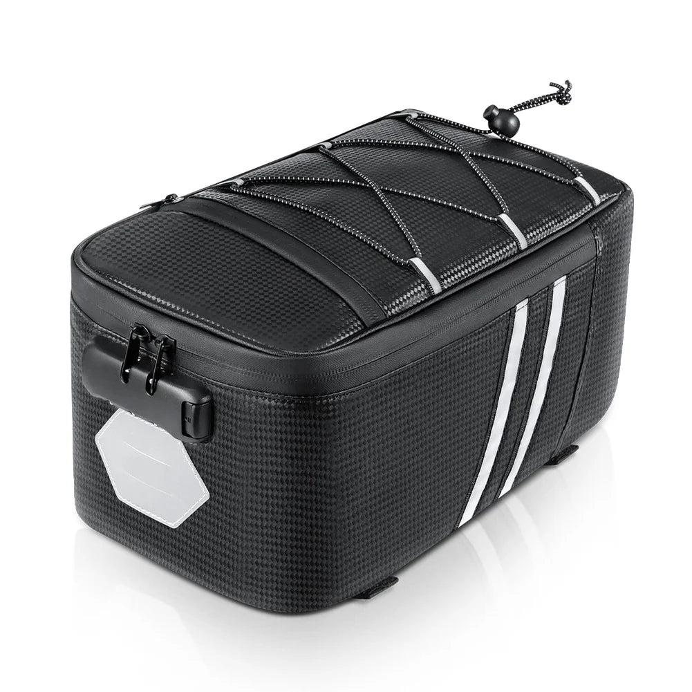 10L Reflective Rear Rack Bag — Black