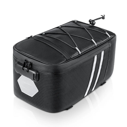 10L Reflective Rear Rack Bag — Black