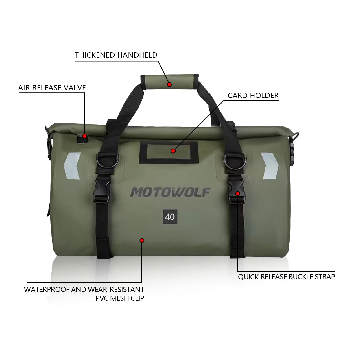Waterproof Motorcycle Tail Bag — 20L, 40L or 66L