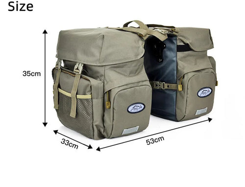 2026 Bicycle Bag 50L Nylon Bike Rear Rack Trunk Bike Luggage Back Seat Pannier Reflective Cycling Storage Bicycle Accessories