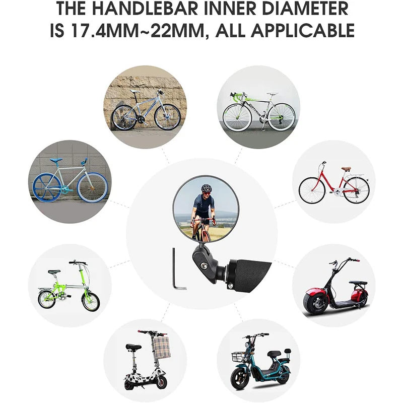 Wide-Angle Bicycle Rearview Mirror
