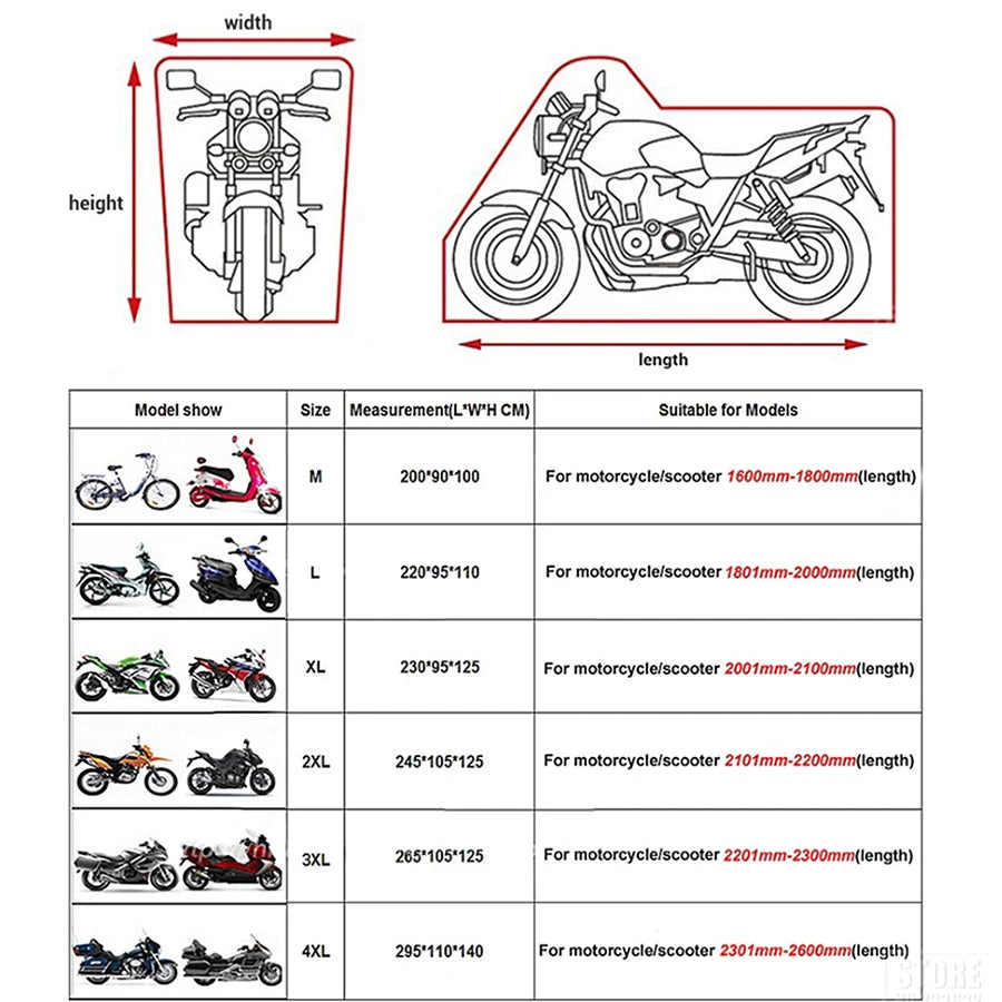 Universal Waterproof Motorcycle & Scooter Cover