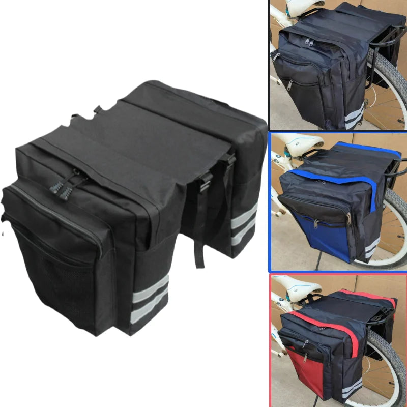 Bicycle Bag, Rear Luggage Rack, Double-Sided Design, Durable Rear Seat Bag and Large-Capacity, Waterproof Bicycle Accessory Bag