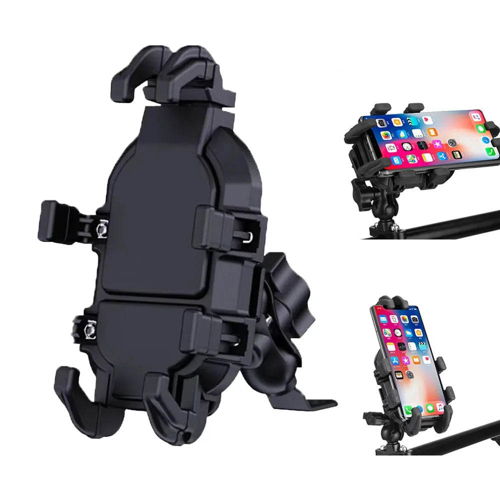 Shock Absorption Phone Holder for Motorcycle Bike Stable Anti-shake 360° Rotation Adjustment Moto Handlebar GPS Navigation Brack