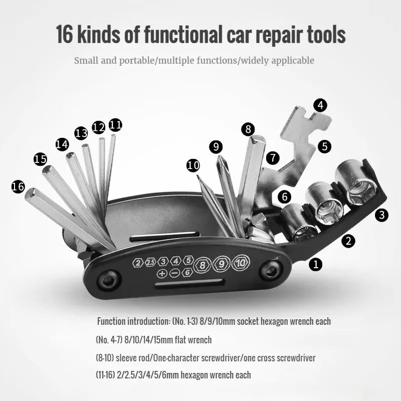 Portable Bicycle Repair Kit — Black