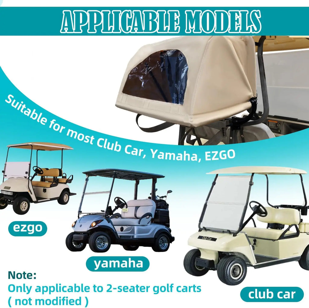 Golf Cart Accessories Rear Bag Rain Cover with Detachable Foldable Bracket for Most of Golf Cart Club Car EZGO RXV YAMAHA