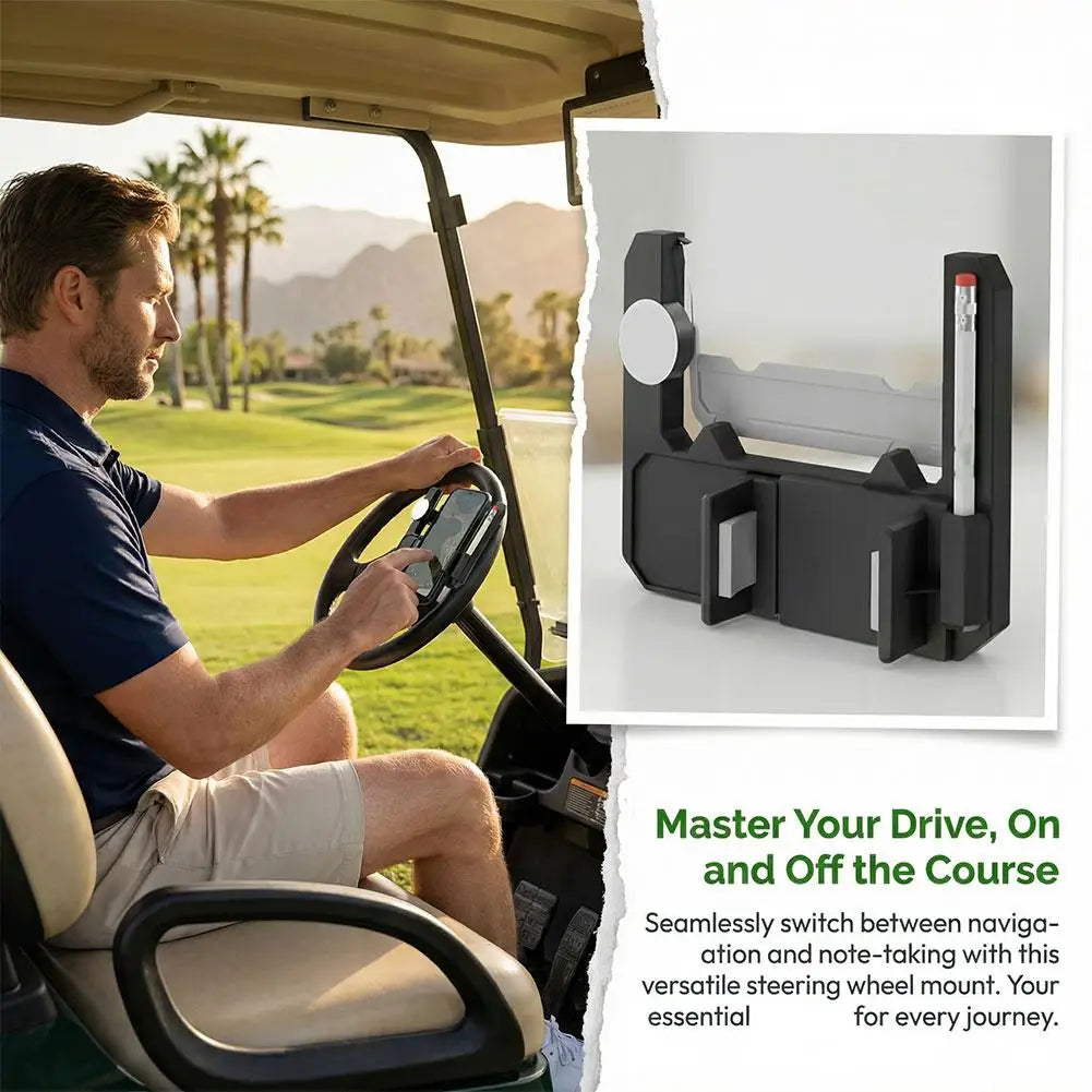 Flip Up Golf Cart Phone Holder Steering Wheel Cell Phone Mount Fit Club Car EZGO Yamaha Golf Cart Accessories