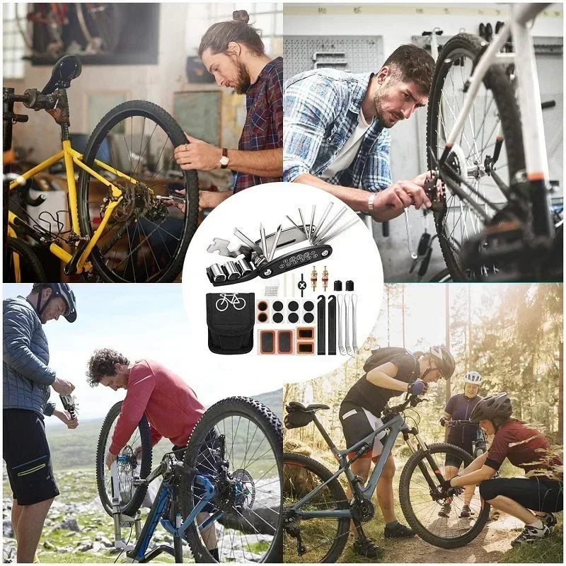 Bicycle Repair Tool Kit Multi Function Folding Bike Repair Tool Wrench Set Tire Repair Tool Motorcycle Tool Spanner Screwdriver