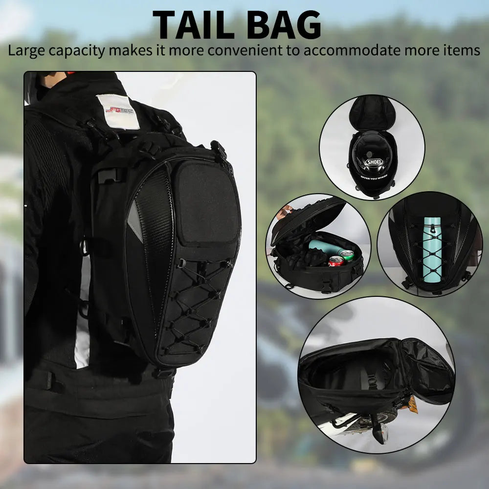 Waterproof Motorcycle Tail Bag & Backpack