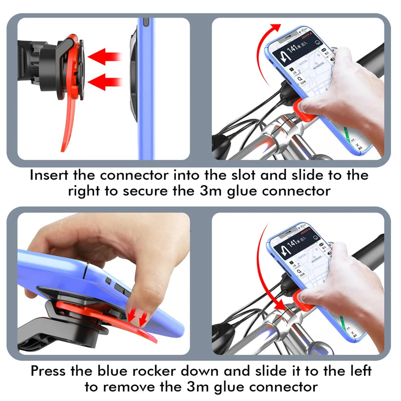 Motorcycle Bicycle Phone Holder Absorber Cellphone Stand Adjustable Bike Support MTB Handlebar Lock Anti-shake Damper Accessorie