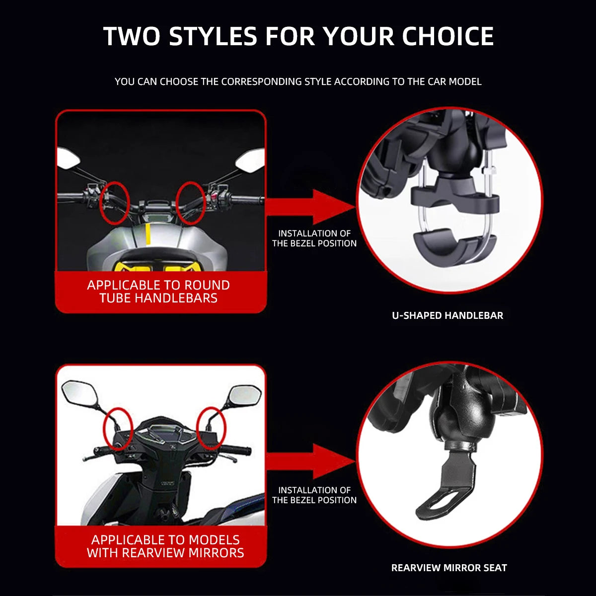 Shock Absorption Phone Holder for Motorcycle Bike Stable Anti-shake 360° Rotation Adjustment Moto Handlebar GPS Navigation Brack