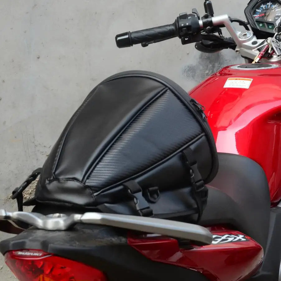 Motorcycle Rear Seat Bag — Black