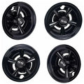 Golf Cart 8" SS Black Wheel Covers- EZGO, Club Car, Yamaha- Universal (Set of 4)