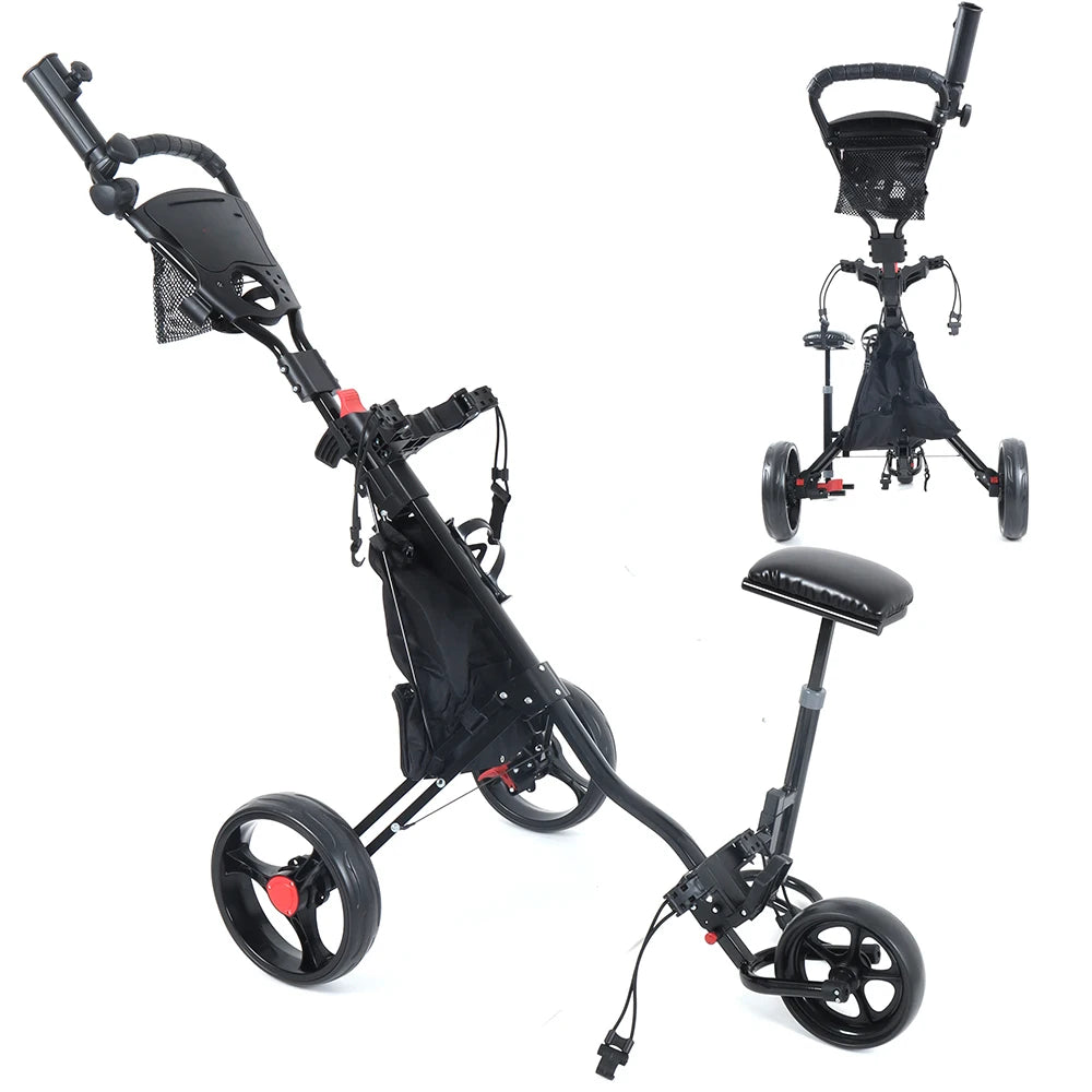 cartGolf Trolley Latest Design Foldable Compact System Water-Resistant All-Terrain Wheels