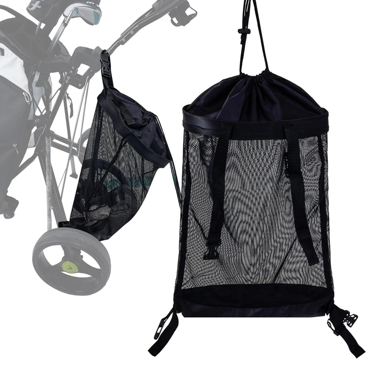 Trolley Net Bag Universal Golf Push Cart Mesh Bag Push Cart Organizer Golf Cart Back Storage Bag For Golf Gift Golf Accessories