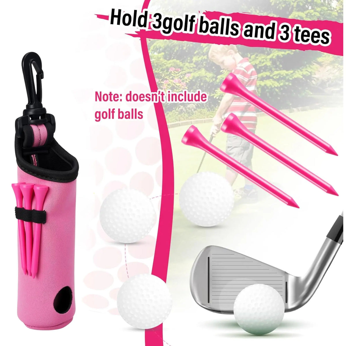 10 Pcs Golf Accessories Kit, Include Golf Ball Bag with Hook Towel Tees Magnetic Ball Marker Divot Tool Cleaner Brush for Women