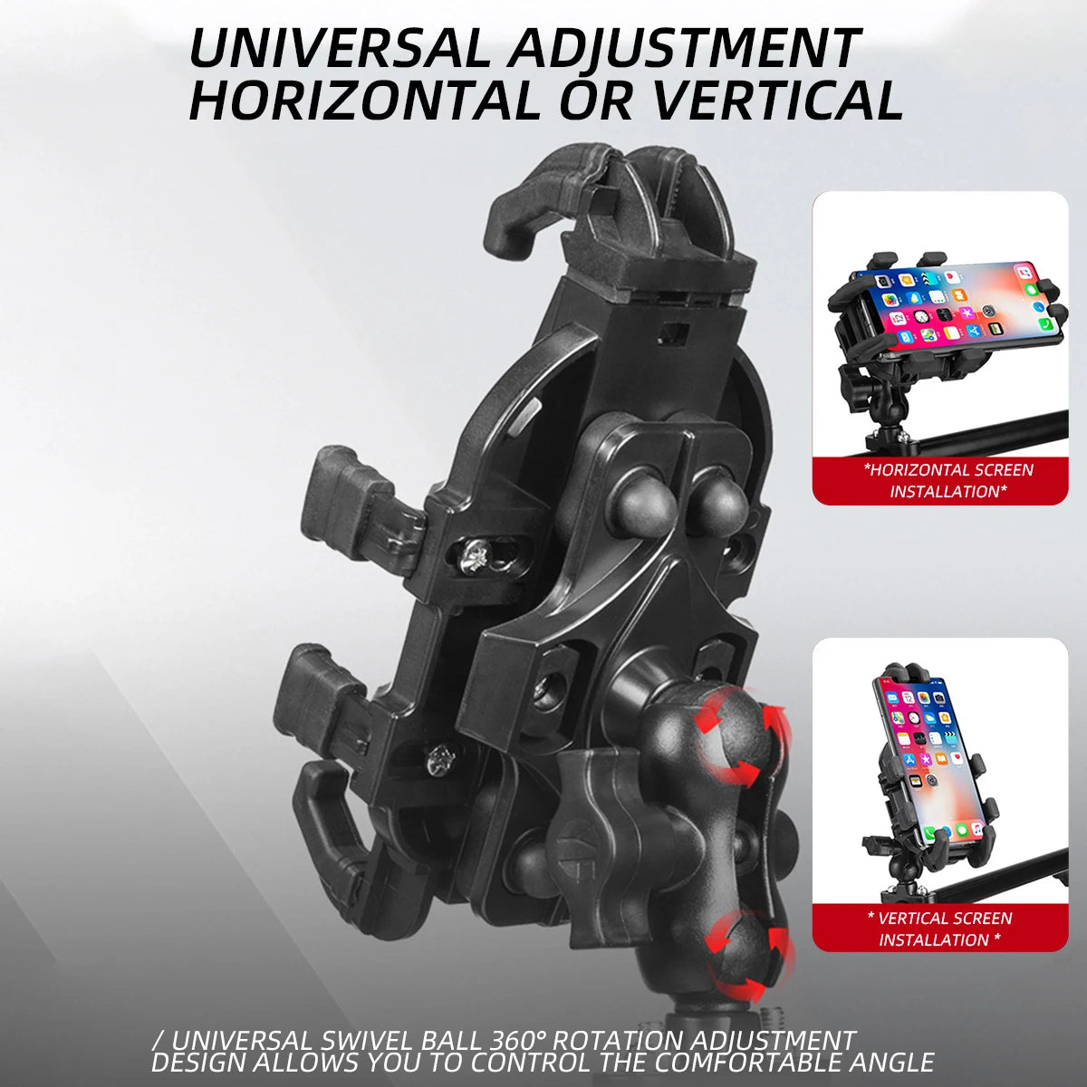 Shock Absorption Phone Holder for Motorcycle Bike Stable Anti-shake 360° Rotation Adjustment Moto Handlebar GPS Navigation Brack