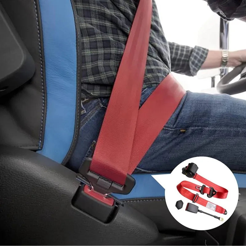Scalable 3-point Car Seat Belt Driver's Seat Belt with Emergency Locking Car Replacement Parts Truck Golf Cart Seat Belt 2pcs