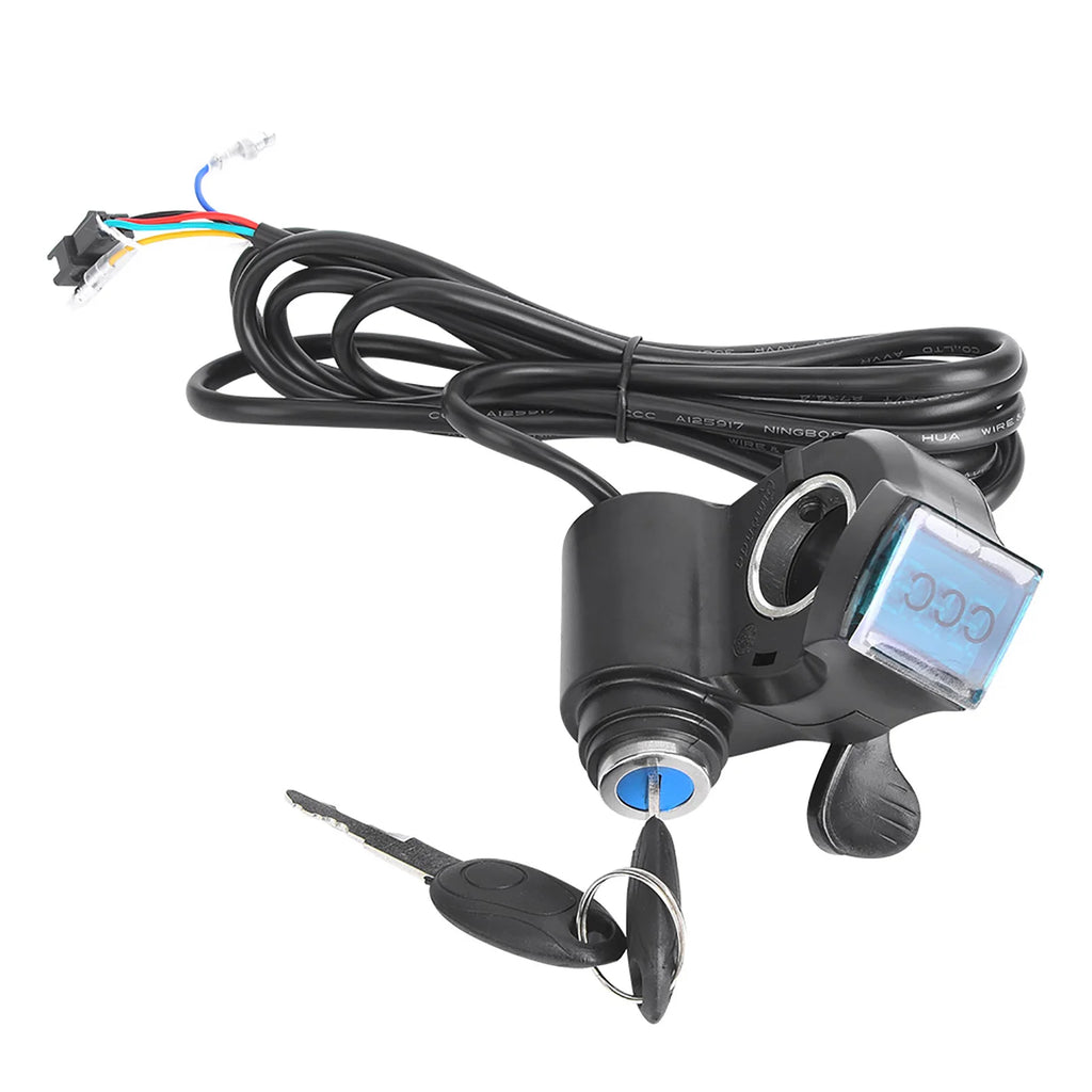 Electric Bike Thumb Throttle LCD Display Digital Battery Voltage Power Switch for Electric Vehicle
