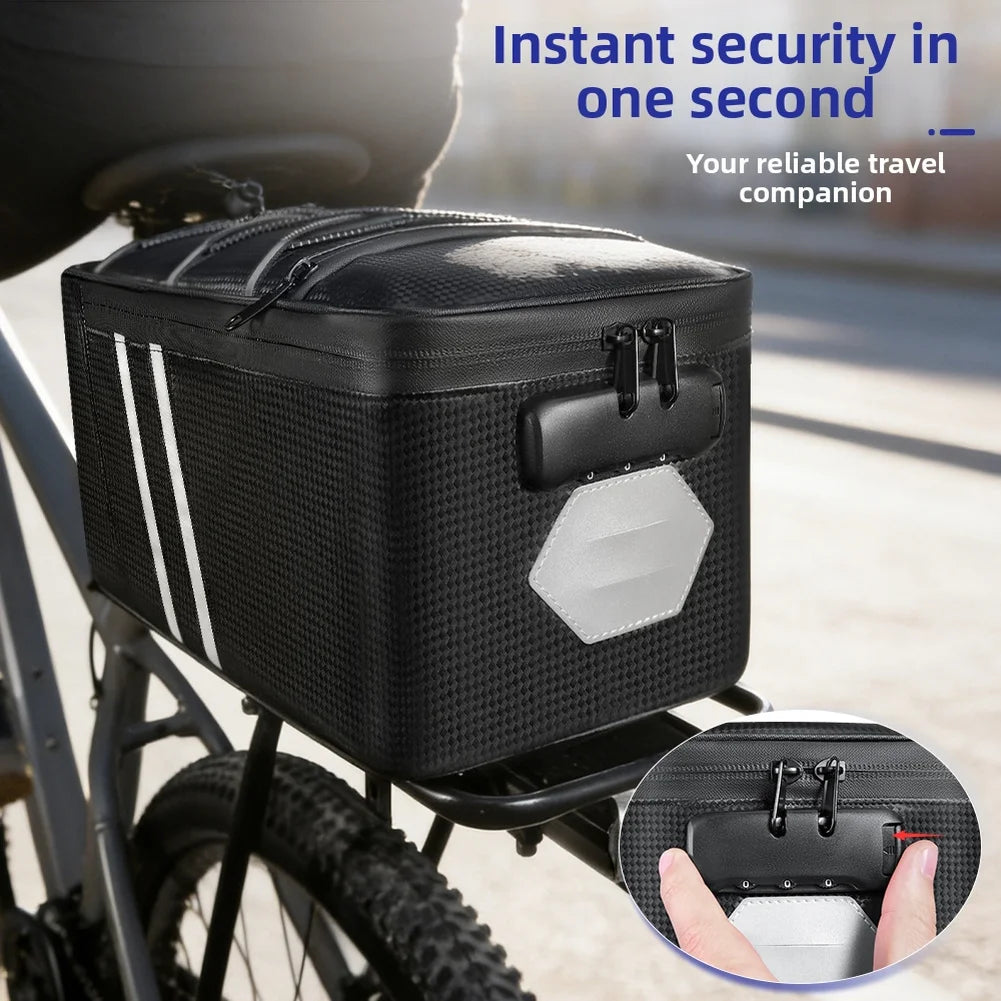 10L Reflective Rear Rack Bag — Black