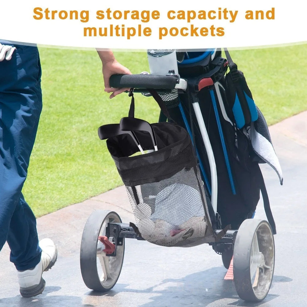 Trolley Net Bag Universal Golf Push Cart Mesh Bag Push Cart Organizer Golf Cart Back Storage Bag For Golf Gift Golf Accessories