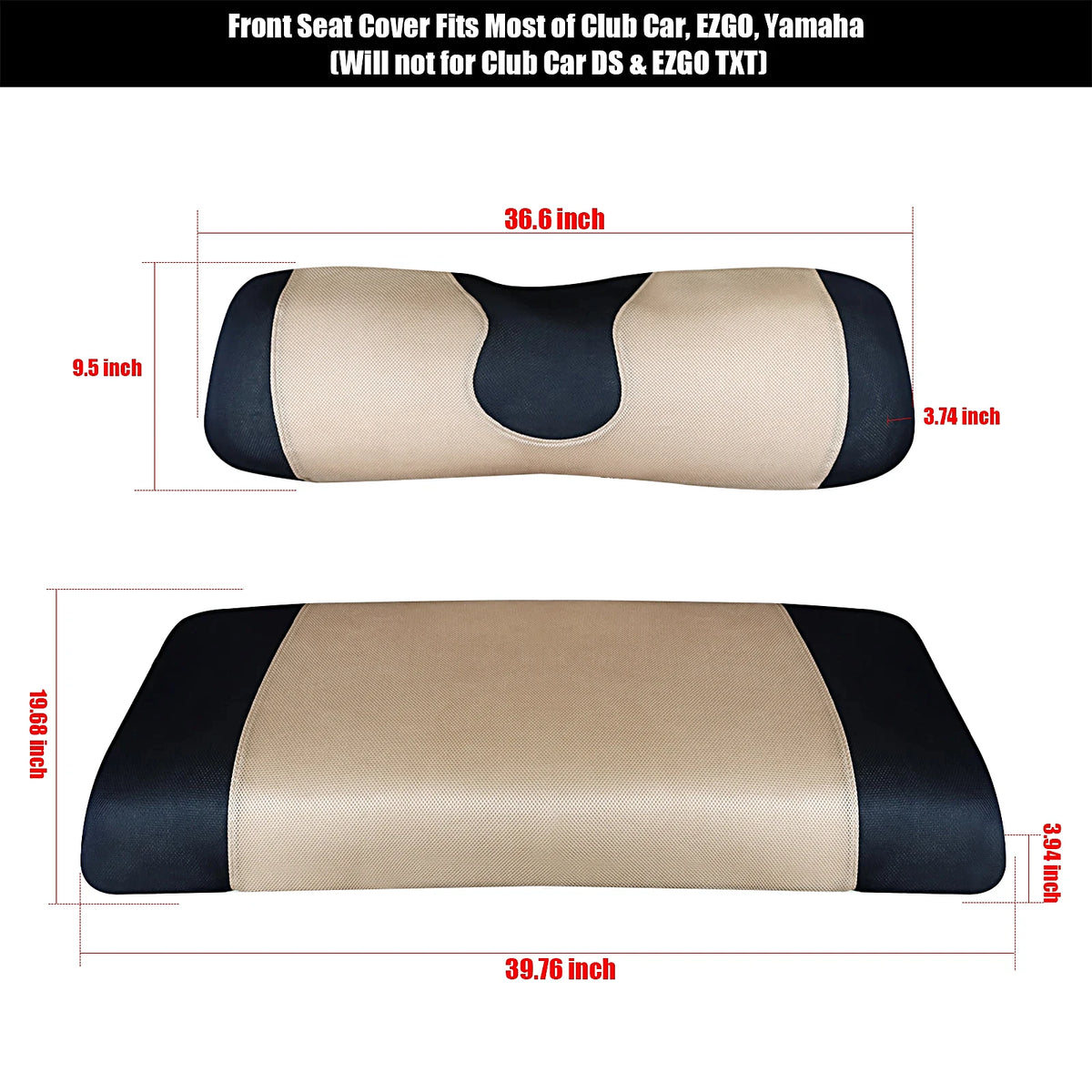 Fashion Cushion Cover Golf Cart Accessories Seat Cover Set Heat Washable Polyester Mesh Cloth for Club Car /EZGO / Yamaha