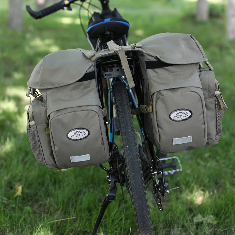 2026 Bicycle Bag 50L Nylon Bike Rear Rack Trunk Bike Luggage Back Seat Pannier Reflective Cycling Storage Bicycle Accessories