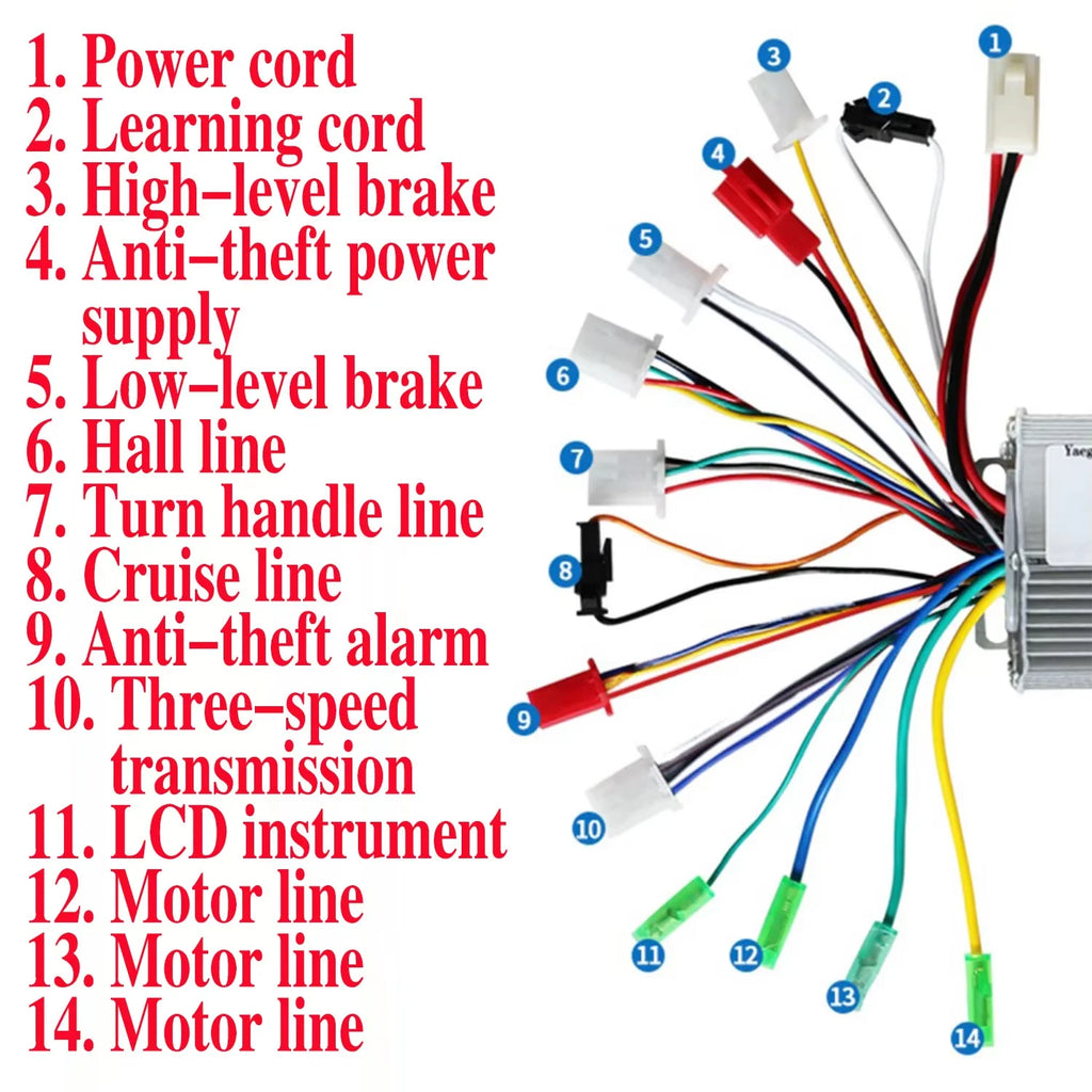 Electric Bicycle Accessories 36V/48V Electric Bike 350W Brushless DC Motor Controller For Electric Bicycle E-bike Scooter