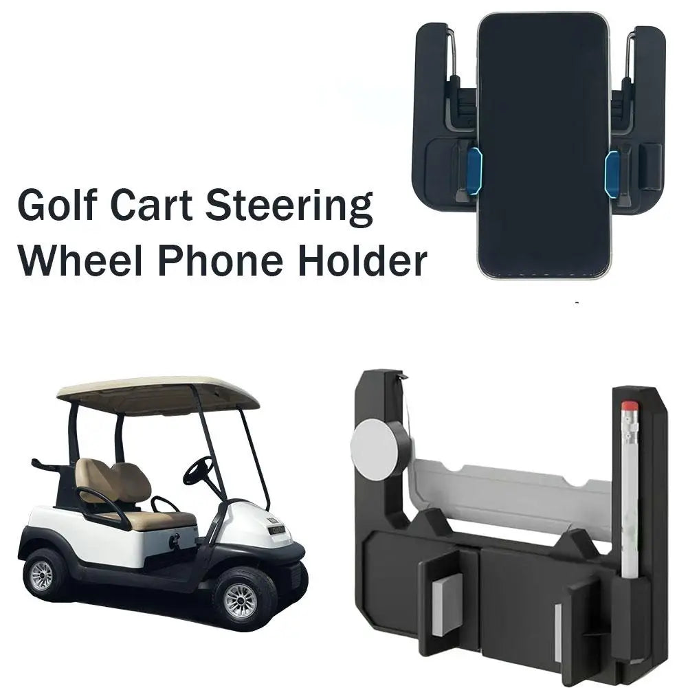 Flip Up Golf Cart Phone Holder Steering Wheel Cell Phone Mount Fit Club Car EZGO Yamaha Golf Cart Accessories