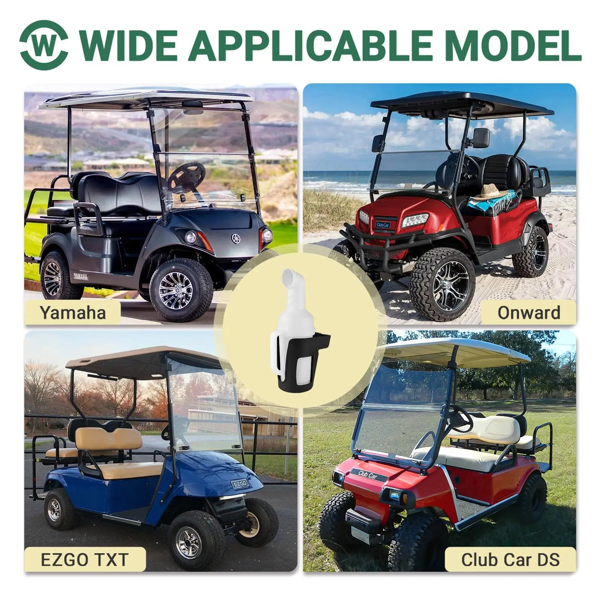 Drive-up Golf Cart Universal Sand Bottle, Divot Filler Sand Bottle with Rattle Proof Holder Suitable for EZGO, Club Car and Yama