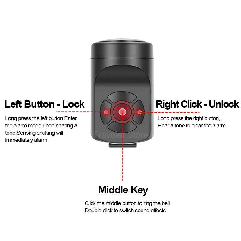 USB Rechargeable Bicycle Motorcycle Electric Bell Mountain Road Cycling Anti-theft Alarm Horn Scooter Bike Accessories Loud Bell