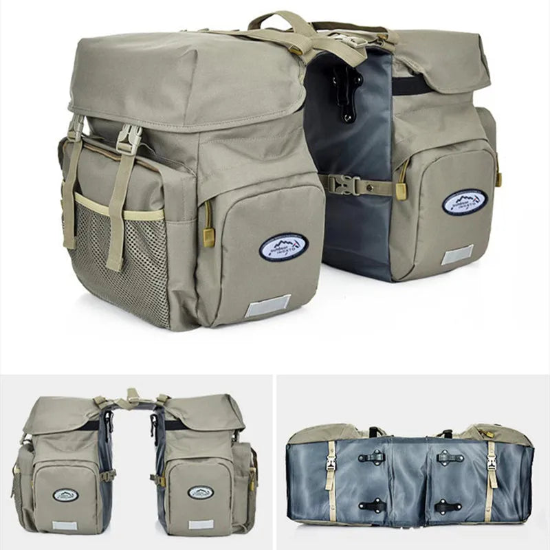 2026 Bicycle Bag 50L Nylon Bike Rear Rack Trunk Bike Luggage Back Seat Pannier Reflective Cycling Storage Bicycle Accessories