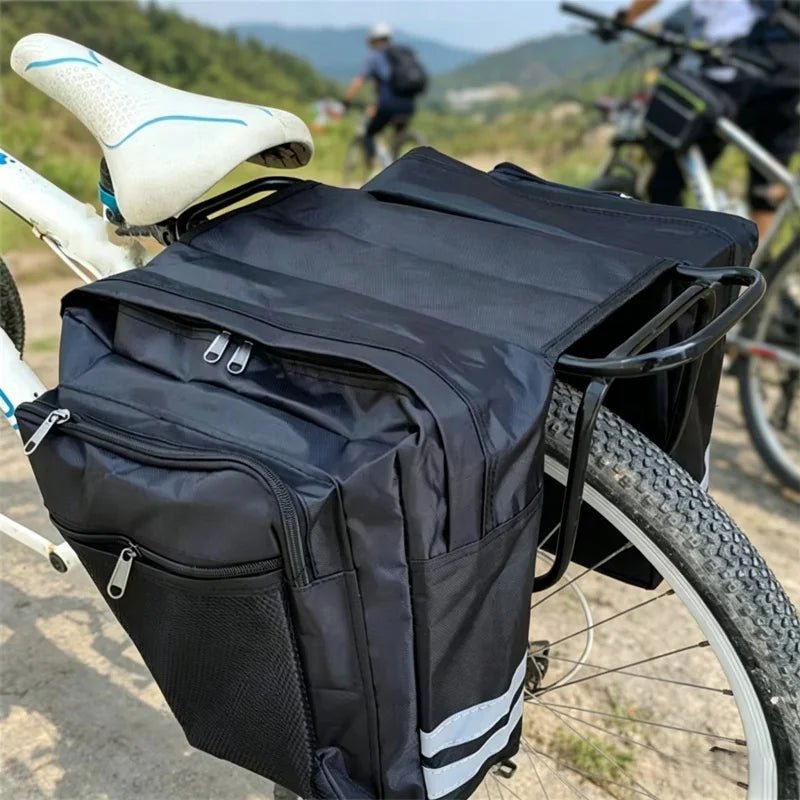 Bicycle Bag, Rear Luggage Rack, Double-Sided Design, Durable Rear Seat Bag and Large-Capacity, Waterproof Bicycle Accessory Bag