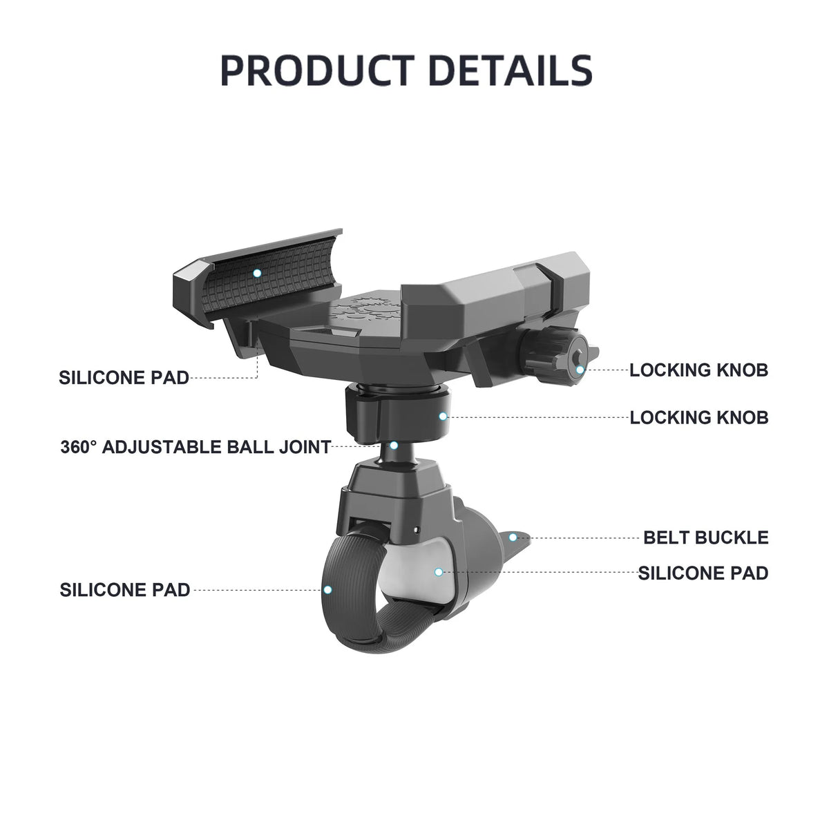 360° Bicycle & Golf Cart Phone Mount