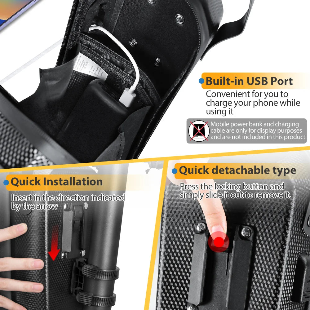 Quick-Release 5L Scooter Bag with USB Port